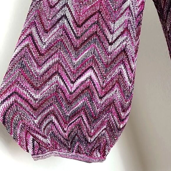 International Concepts Purple & Silver Chevron Sparkly Top, Size 1X - Picture 5 of 8